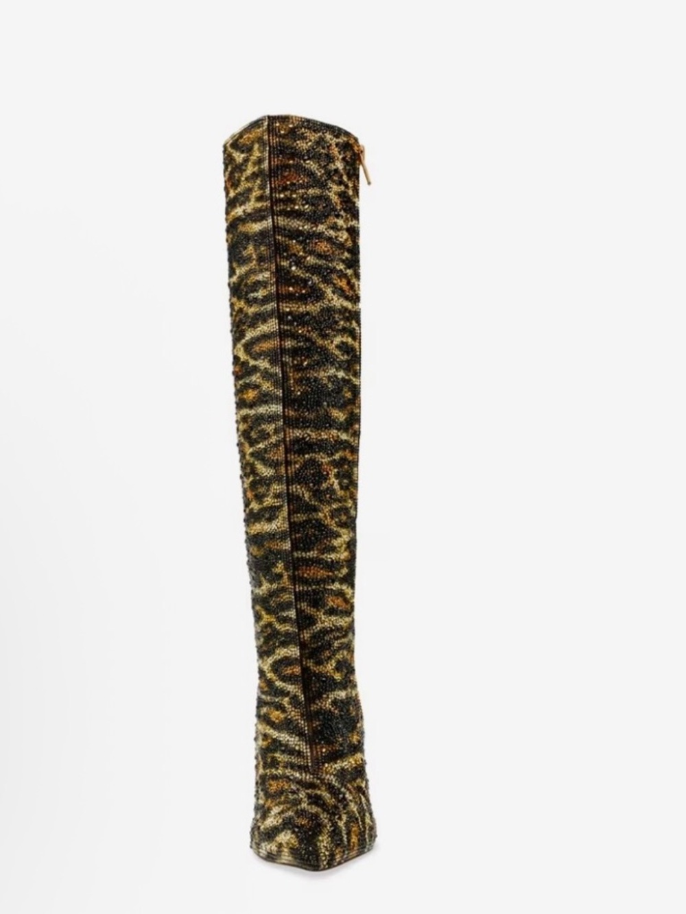 Betsey Johnson Leopard-Print Stiletto Boots in Gold and Black - Picture 3 of 4